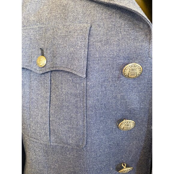 USAF Air Force Mens Staff Sergeant Blue Wool Military Uniform Jacket 40L Vintage - Picture 5 of 12
